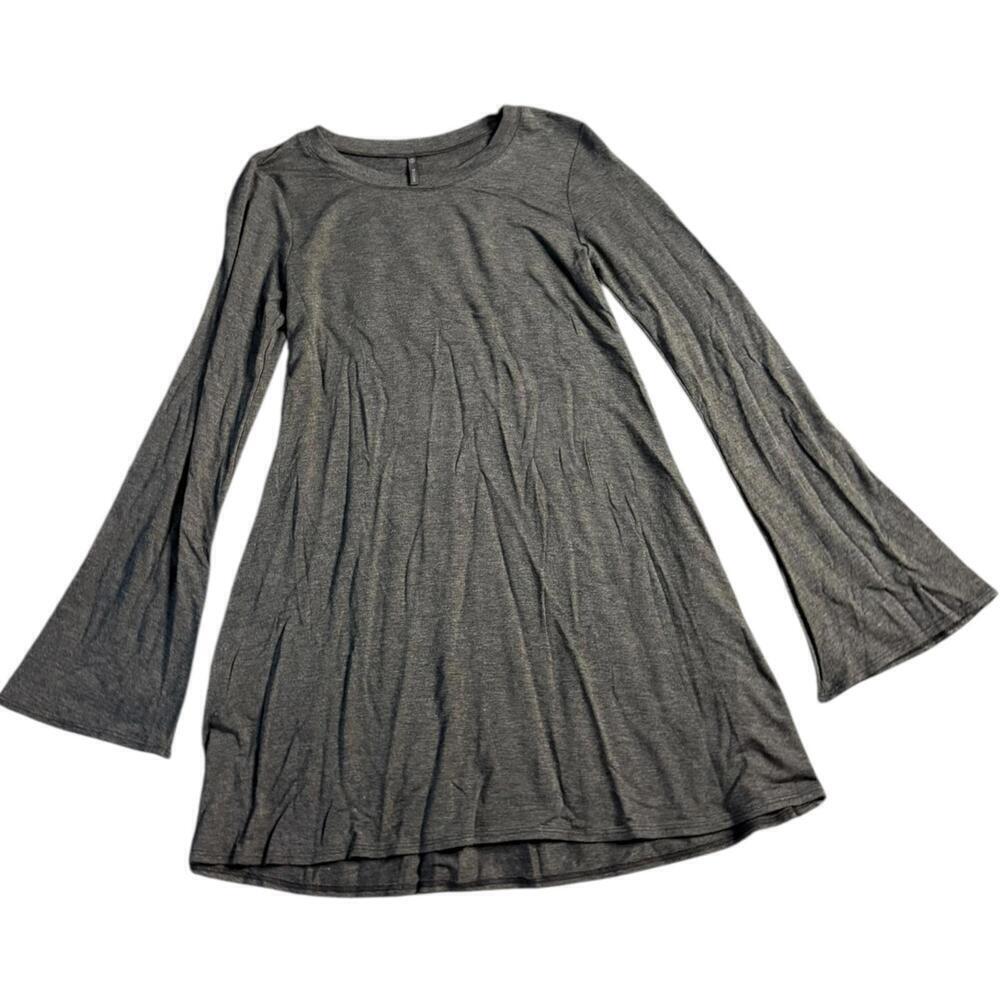 Riller gray bell sleeve knit dress soft modal blend pullover A-line size 2
